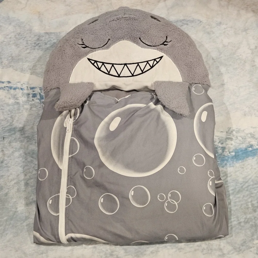 Happy Nappers Unicorn & Shark Sleeping Bag Plush Pillow Kids Nap Mat Bundle READ